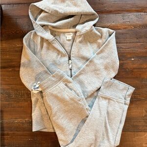 Crewcuts Sz 6/7 Gray Zip-Up Hoodie and Pants Set